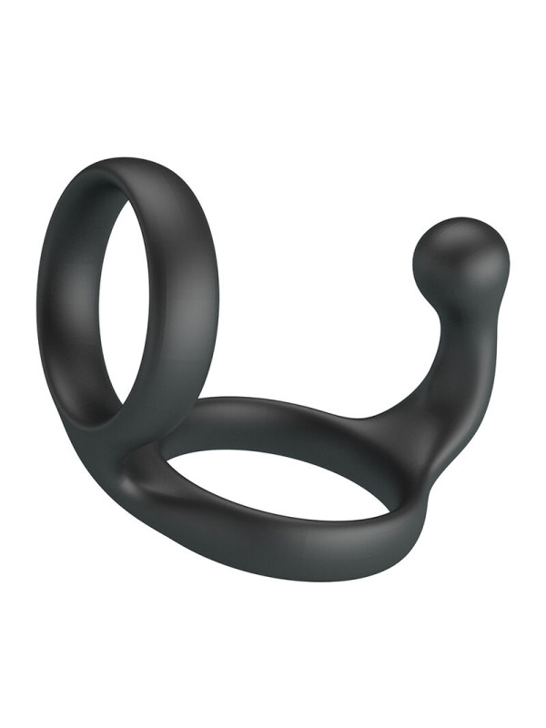 CRAZY BULL - FLORIAN ANILLO DOBLE PARA PENE Y TESTÍCULOS SILICONA NEGRO