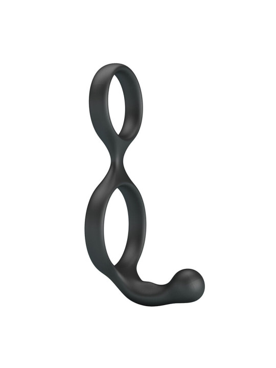 CRAZY BULL - FLORIAN ANILLO DOBLE PARA PENE Y TESTÍCULOS SILICONA NEGRO