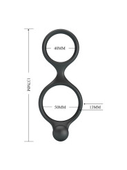 CRAZY BULL - FLORIAN ANILLO DOBLE PARA PENE Y TESTÍCULOS SILICONA NEGRO