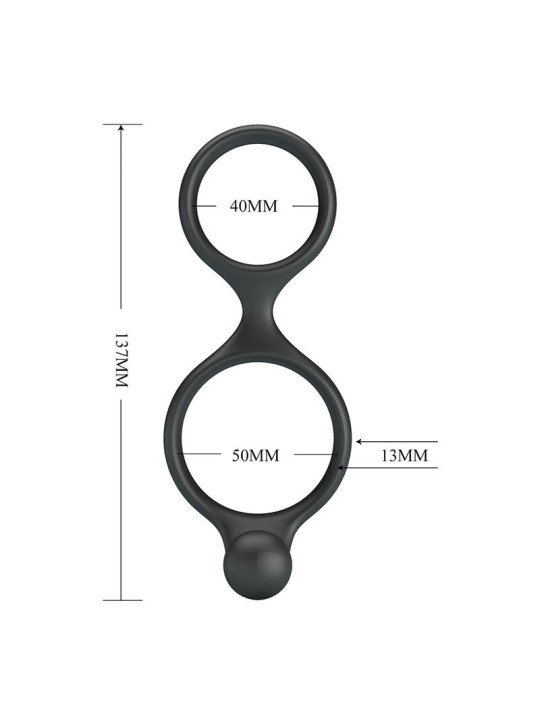 CRAZY BULL - FLORIAN ANILLO DOBLE PARA PENE Y TESTÍCULOS SILICONA NEGRO