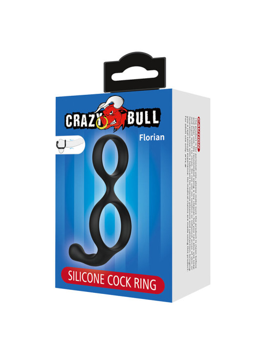 CRAZY BULL - FLORIAN ANILLO DOBLE PARA PENE Y TESTÍCULOS SILICONA NEGRO