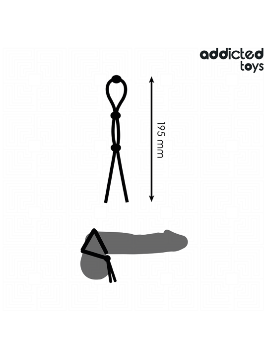 ADDICTED TOYS - CUERDA SILICONA PARA EL PENE DE LAZO TRIPLE