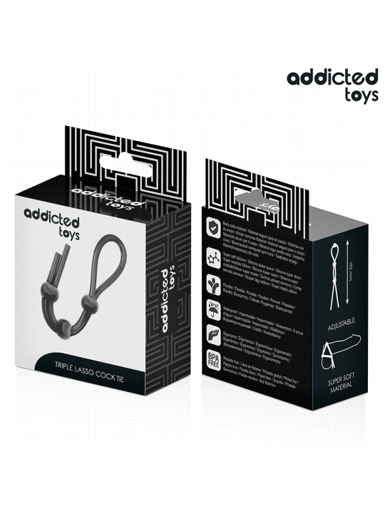 ADDICTED TOYS - CUERDA SILICONA PARA EL PENE DE LAZO TRIPLE