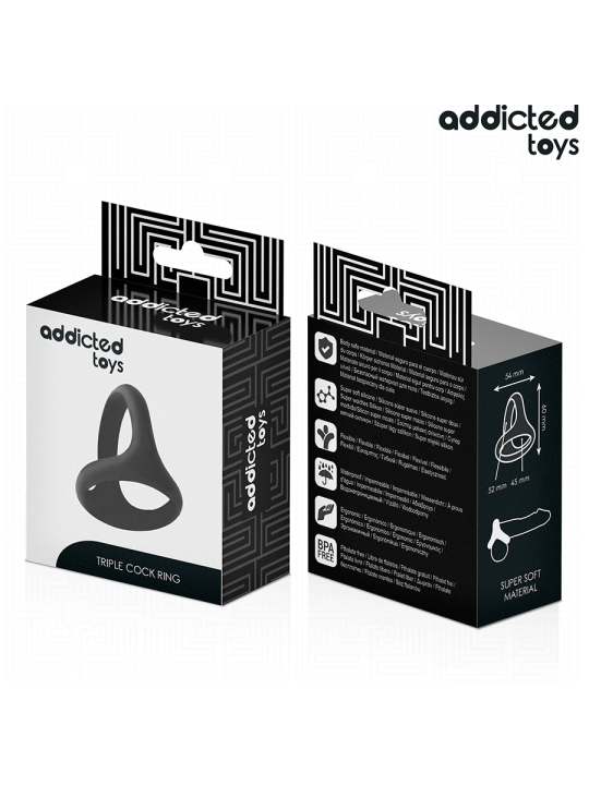 ADDICTED TOYS - ANILLO TRIPLE GRUESO PARA EL PENE