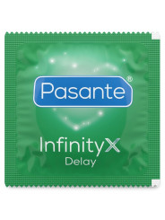 Envoltorio individual cuadrado verde del preservativo retardante Pasante Infinity X Delay