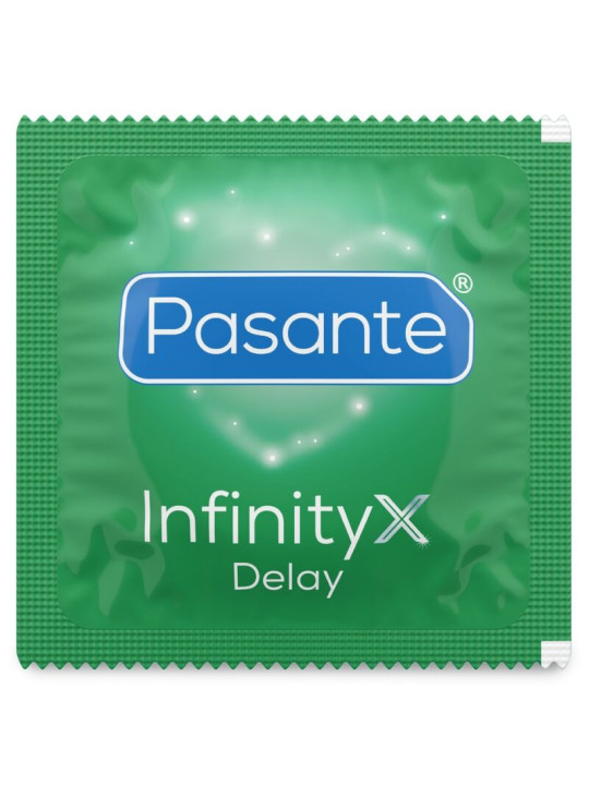 Envoltorio individual cuadrado verde del preservativo retardante Pasante Infinity X Delay