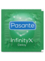 Envoltorio individual cuadrado verde del preservativo retardante Pasante Infinity X Delay