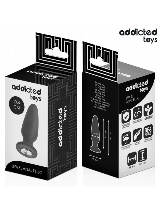 ADDICTED TOYS - PLUG ANAL CON JOYA SILICONA TALLA M 10,4 CM