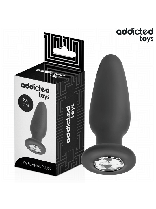 ADDICTED TOYS - PLUG ANAL CON JOYA SILICONA TALLA S 8,8 CM