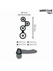 ADDICTED TOYS - ANILLO PARA EL PENE CON DIVISORES PARA TESTÍCULOS