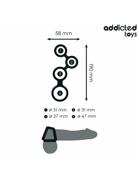 ADDICTED TOYS - ANILLO PARA EL PENE CON DIVISORES PARA TESTÍCULOS