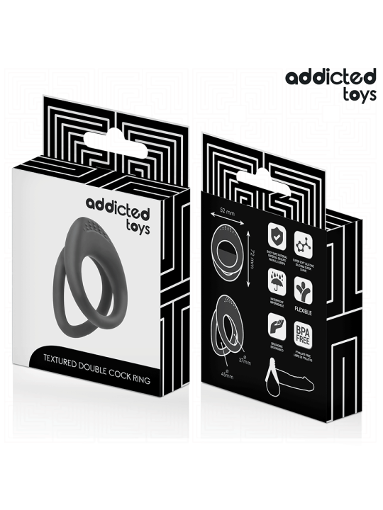 ADDICTED TOYS - ANILLO TEXTURIZADO DOBLE PARA EL PENE