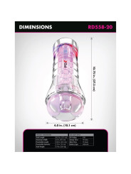 PDX ELITE - MASTURBADOR TRANSPARENTE VIEWTUBE XXL LED STROKER 27.3 CM