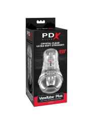 PDX ELITE - MASTURBADOR TRANSPARENTE VIEWTUBE PLUS SEE-THRU EZ-GRIP 21 CM