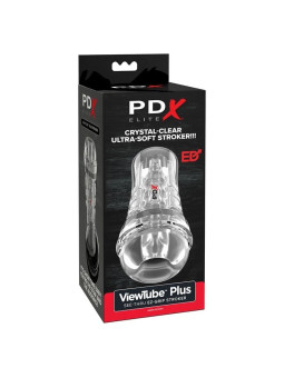 PDX ELITE - MASTURBADOR TRANSPARENTE VIEWTUBE PLUS SEE-THRU EZ-GRIP 21 CM