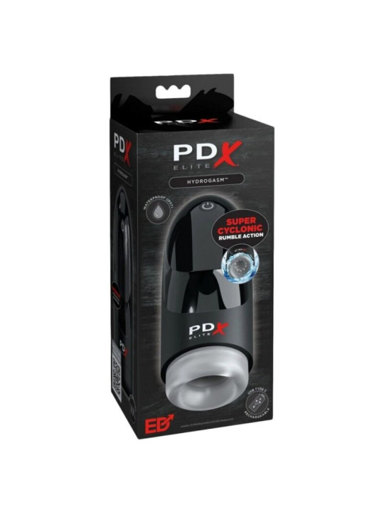 PDX ELITE - MASTURBADOR HYDROGASM CON VIBRACIÓN CICLÓNICA 20 CM