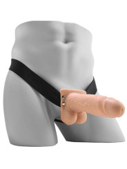 FETISH FANTASY SERIES - STRAP ON HUECO REALISTA VIBRADOR CON TESTÍCULOS 17,8 CM