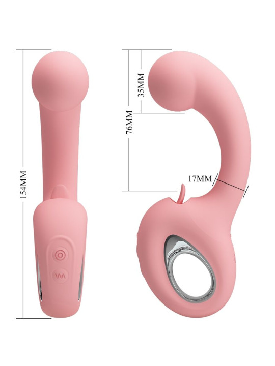 PRETTY LOVE - ERYNNYES VIBRADOR PUNTO G + ESTIMULADOR CLÍTORIS 10 VIBRACIONES ROSA