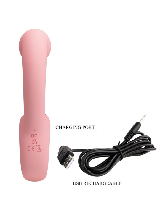 PRETTY LOVE - ERYNNYES VIBRADOR PUNTO G + ESTIMULADOR CLÍTORIS 10 VIBRACIONES ROSA