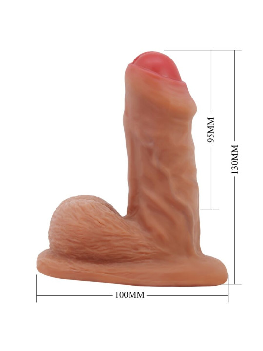 PRETTY LOVE - WARNELL DILDO ULTRA REALÍSTICO Y ELÁSTICO 9.5 CM MULATO