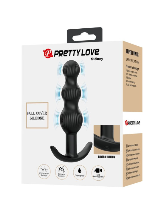 PRETTY LOVE - SIDNEY VIBRADOR ANAL 10 VIBRACIONES NEGRO