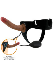 PRETTY LOVE - KYTON HARNESS BRIEFS UNIVERSAL CON DILDO SQUIRTING 19 CM MULATO