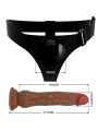 PRETTY LOVE - KYTON HARNESS BRIEFS UNIVERSAL CON DILDO SQUIRTING 19 CM MULATO