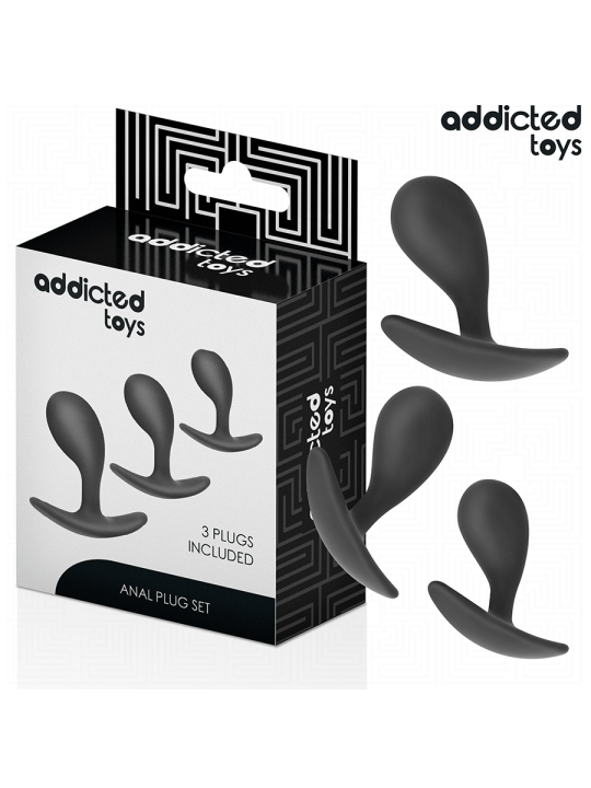 ADDICTED TOYS - SET DE 3 PLUG ANAL SILICONA MODELO 3