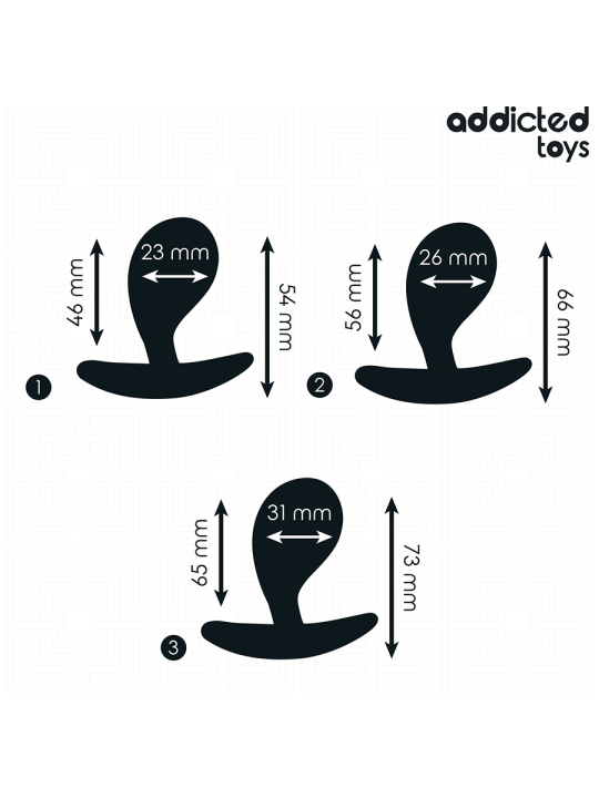 ADDICTED TOYS - SET DE 3 PLUG ANAL SILICONA MODELO 3