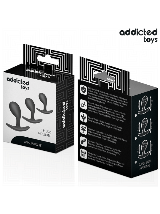 ADDICTED TOYS - SET DE 3 PLUG ANAL SILICONA MODELO 3