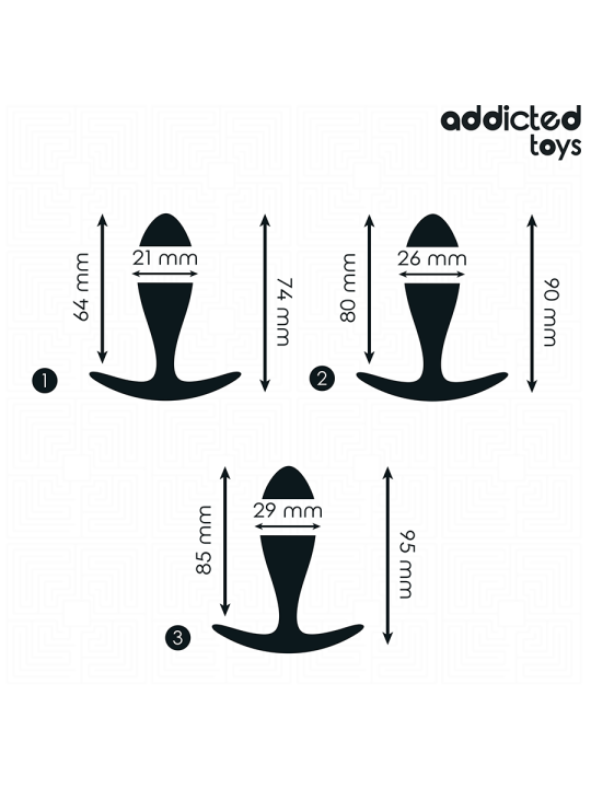 ADDICTED TOYS - SET DE 3 PLUG ANAL SILICONA MODELO 2