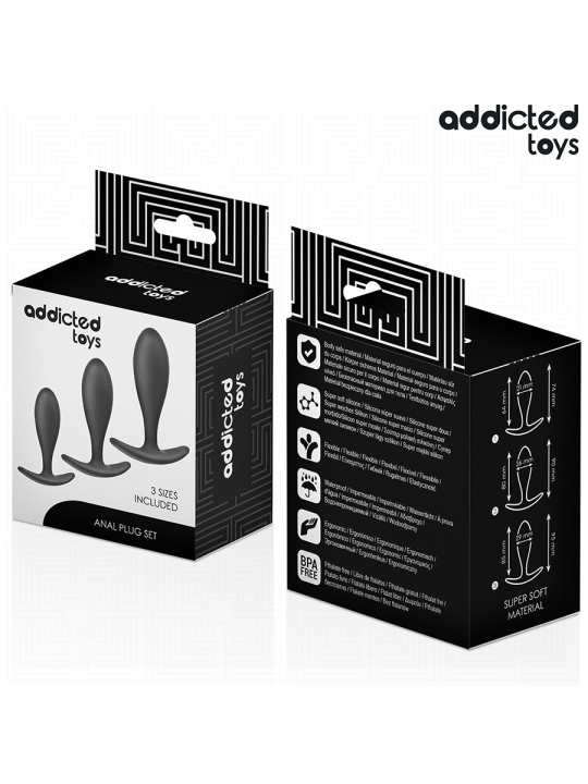 ADDICTED TOYS - SET DE 3 PLUG ANAL SILICONA MODELO 2