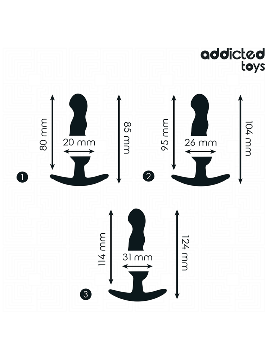 ADDICTED TOYS - SET DE 3 PLUG ANAL SILICONA MODELO 1