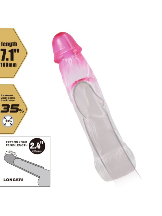 PRETTY LOVE - NERON FUNDA REALÍSTICA ALARGADORA DE 6 CM PARA PENE ROSA