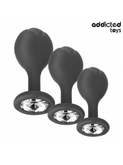 ADDICTED TOYS - SET DE 3 PLUG SILICONA ANAL CON JOYA