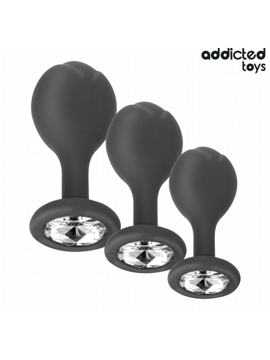 ADDICTED TOYS - SET DE 3 PLUG SILICONA ANAL CON JOYA