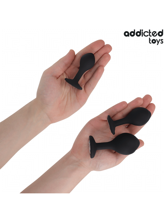 ADDICTED TOYS - SET DE 3 PLUG SILICONA ANAL CON JOYA