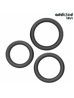 ADDICTED TOYS - SET DE ANILLOS SILICONA PLANOS