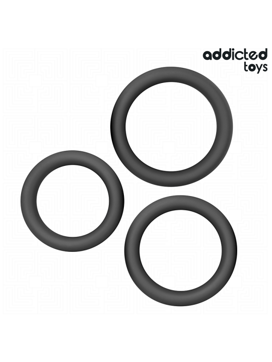 ADDICTED TOYS - SET DE ANILLOS SILICONA PLANOS