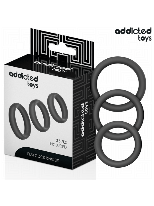 ADDICTED TOYS - SET DE ANILLOS SILICONA PLANOS