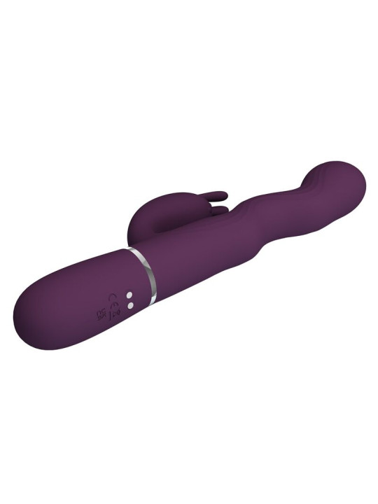 PRETTY LOVE - VIBRADOR RABBIT LOURSEN CON MOVIMIENTO OSCILANTE Y 7 VIBRACIONES RECARGABLE USB MORADO