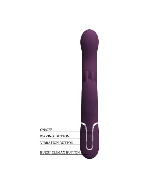 PRETTY LOVE - VIBRADOR RABBIT LOURSEN CON MOVIMIENTO OSCILANTE Y 7 VIBRACIONES RECARGABLE USB MORADO