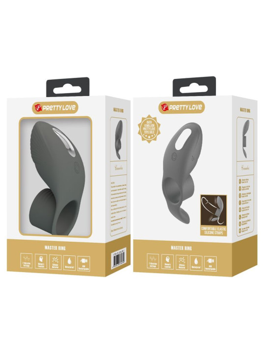 PRETTY LOVE - ANILLO VIBRADOR RECARGABLE CON DOBLE ESTIMULACIÓN