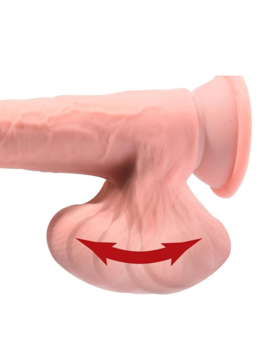 KING COCK PLUS - DILDO REALISTA TRIPLE DENSIDAD CON TESTÍCULOS OSCILANTES 23 CM COLOR NATURAL