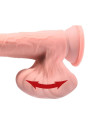 KING COCK PLUS - DILDO REALISTA TRIPLE DENSIDAD CON TESTÍCULOS OSCILANTES 23 CM COLOR NATURAL