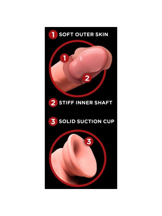 KING COCK PLUS - DILDO REALISTA TRIPLE DENSIDAD CON TESTÍCULOS OSCILANTES 23 CM COLOR NATURAL