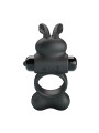 PRETTY LOVE - ANILLO VIBRADOR PARA PENE CON ESTIMULADOR DE CONEJITO 10 FUNCIONES NEGRO