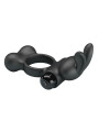 PRETTY LOVE - ANILLO VIBRADOR PARA PENE CON ESTIMULADOR DE CONEJITO 10 FUNCIONES NEGRO