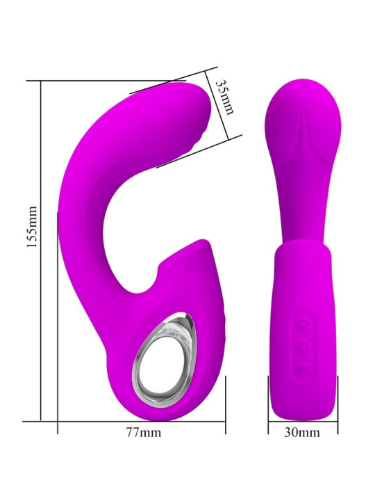PRETTY LOVE - SIBEL VIBRADOR PUNTO G + ESTIMULADOR CLÍTORIS 10 VIBRACIONES MORADO