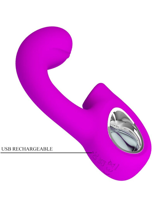 PRETTY LOVE - SIBEL VIBRADOR PUNTO G + ESTIMULADOR CLÍTORIS 10 VIBRACIONES MORADO
